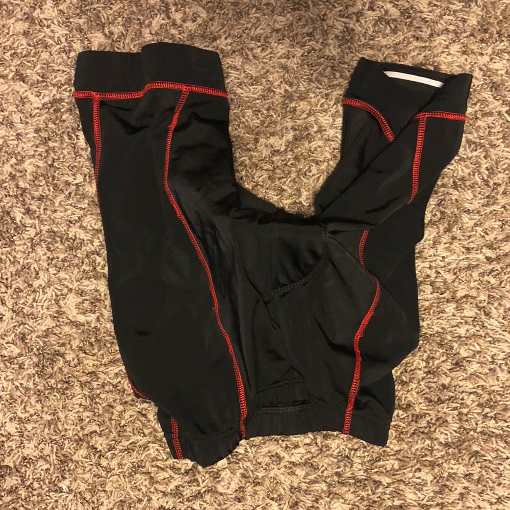 Red and black womens Bike Shorts with padding